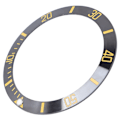 Miniatyrbilde 4 av 5: Keramisk klokkeinnsats for håndleddklokke, innsatsring for bezel, erstatningsdeler (svart + gull) [C]