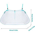 Miniatyrbillede 5 af 5: Pool Float Net Opbevaringspose, pladsbesparende Swimmingpool Hængende Opbevaringspose, foldbar Mesh Pool Organizer, Hængende Pool Opbevaringspose, Til Baghave Opbevaring 145x75x30cm Blue