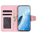 Miniatyrbild 4 av 5: Magnetiskt stängande plånboksfodral i PU-läder för Oppo Find X5 Lite Smartphone Pink