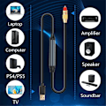 Miniatyrbilde 4 av 5: USB til Optisk Lydadapter USB A til Fiberoptisk Lyd SPDIF Porttilkobling Lydkonverteringskabel for Datamaskin Bærbar PC