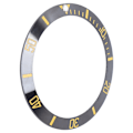 Miniatyrbilde 2 av 5: Keramisk klokkeinnsats for håndleddklokke, innsatsring for bezel, erstatningsdeler (svart + gull) [C]