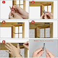Miniatyrbilde 4 av 5: Magnetisk Myggnettvindu, Magnet for Myggnett, Fast Myggnettvindu, Ingen Boring Kreves, Svart+Hvit (12 stk)