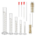 Miniatyrbild 1 av 5: Glasmätsylindrar Set, Premium Borosilikatcylindrar Kit Med 3 Pipetter + 2 Borstar