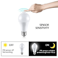 Miniatyrbillede 2 af 5: E27 Smart Sensor Natlys Pære Smart PIR Bevægelsessensor Lampe Til Trappe Toilet Veranda Garage Balkon Badeværelse[C] 9W Warm Light
