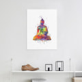 Miniatyrbild 4 av 5: Wekity Buddha, Lotus och Mudra Väggkonst Canvas Print Poster, Enkel Mode Vattenfärg Konst Ritning Dekoration För Hem Vardagsrum Sovrum Kontor (set av 3