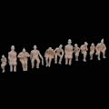 Miniatyrbilde 5 av 5: Modelljernbane Umalte Sittende Mennesker Passasjerfigurer 2cm (C)