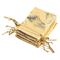 Miniatyrbillede 1 af 4: 50 Stk. Organza Poser Bryllupsgave Snøre Smykketaske Gavepose Guld (C)