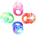 Pikkukuva 1 / 5: Satunnaisia Styleluminous-renkaita 12 kpl, hohtavat pimeässä, värikkäät LED-renkaat, uutuusrenkaat, kumimaiset, pullistuneet, hyytelömäiset, vilkkuvat renkaat, sormivalot, lelut