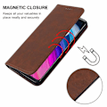 Miniatyrbild 4 av 5: Magnetiskt Läderfodral För TCL 505 Brown