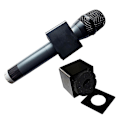 Miniatyrbild 2 av 5: Farfi Plastintervju Mikrofon Kvadratisk Kub Crew Logga Flagga Station Mic Tillbehör
