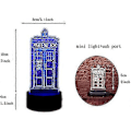 Miniatyrbillede 2 af 5: Tardis 3D Illusion LED Doctor Who Soveværelseslampe Natlys RGB 16 Farver Fjernbetjening Bordlampe (1)