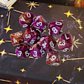 Miniatyrbild 3 av 5: 2x10st 10-sidiga Tärningar D10 Polyedriska Tärningar för Dungeons and Dragons Bordsspel Lila Röd (C)