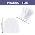 Miniatyrbilde 4 av 5: Pakke med 2 hvite kokkehatter, unisex, justerbar, for voksne, menn og kvinner, kokkehatt med elastisk bånd