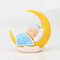 Miniatyrbilde 5 av 5: 2x Sovende Baby Måne Ornamenter Leker Kakepynt til Kake Bil Hjem (C)