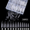 Miniatyrbilde 4 av 5: Negle-salong Ytelser Transparent Farge Spiss Oval Pipe Form [C] Trapezoid