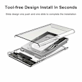 Miniatyrbilde 4 av 5: 2,5-tommers HDD SSD-kabinett SATA til USB 3.1 Type C 4TB Transparent Ekstern Harddisk Beholder Kompatibel (FCC)