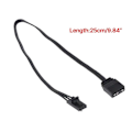 Miniatyrbilde 5 av 5: Svart kabeladapter for Corsairs QL LL120 ICUE RGB til ARGB sømløs tilkobling