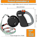 Miniatyrbilde 4 av 4: Dobbel Dobbel Leash for Hunder, Inntrekkbar Hundeleash Dobbel Leash for To Hunder Hundeleash 2 Hunder Dobbel Leash, svart