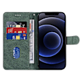 Miniatyrbild 2 av 5: Plånboksfodral i PU-läder för iPhone 11 med stativ, präglad linje, telefonfodral med rem -
