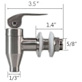 Miniatyrbillede 4 af 5: Drikkevarevanddispenser i rustfrit stål, erstatningshane med trykknap, 2 stk. silver