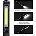 Miniatyrbillede 2 af 5: LED Lommelygte Inspektionslampe, Arbejdslampe, USB Kabel Genopladelig Magnetisk Klips Lomme COB Lommelygte, Sort (C)