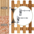 Miniatyrbild 4 av 5: Grindarmar Tungt Arbetsförhållande Träfence, J-Bult Grindarmar för Träfence, Svetsat Stål Scharnier för Jordbruksgrind, 6 Tum 2-Pack