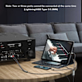 Miniatyrbilde 3 av 5: Lightning til RCA-kabel Audio Aux-adapter, RCA til 3,5 mm kabel, USB-C til 2 RCA lydkabel, 3-i-1 lydkabel for bil, hjemmekinosystem, høyttalere og mer