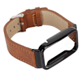 Miniatyrbilde 2 av 5: PU-Lærklokkearmbånd Vanntett Utbyttbar Klokkearmbånd med Svart Rustfritt Stålhus for Mi Band 7 Pro Brun[C]