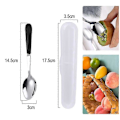 Miniatyrbillede 2 af 5: Grapefrugtskeer med runde takkede kanter til frugt og dessert, keramisk håndtag i rustfrit stål med opbevaringsboks (C)