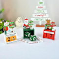 Miniatyrbillede 5 af 5: Jule-nedtællings-adventskalender med nummererede træklodser, nedtælling til jul, skrivebords-kalender trækalender