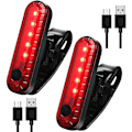 Miniatyrbillede 1 af 5: 2 stk USB Genopladelige LED Cykel Baglygte Lysstærke 4 Tilstande Baglygte Vandafvisende Cykel Baglygte