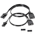 Miniatyrbilde 1 av 5: Svart kabeladapter for Corsairs QL LL120 ICUE RGB til ARGB sømløs tilkobling