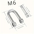 Miniatyrbillede 4 af 5: 10 stk. Heavy-Duty M6 Rustfrit Stål D-Shackles - Ultra-Stærke D-Ring Låseklips til Byggearbejde, Køretøjsredning, Træk, Fastgørelse, Ophængning