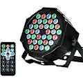 Miniatyrbillede 1 af 5: Enkelt Spotlight36 LED Spotlights, PAR Spotlights, Discolys, DJ Strobe Lys, Scene Belysning, Lampe, RBG Mixer, 36W, DMX Indgang/Udgang Enkelt Spotlight