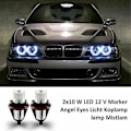 Miniatyrbild 1 av 3: 1 par 8000k Vita LED Angel Eye Markör Halo Ljuslampor För- E39 E53 E60 E63 E64 E66 E87 5 6