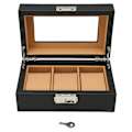 Miniatyrbillede 5 af 5: Urboksholder Elegant Let Luxus 3 Slots Låsbar Støvfri Urboks med Glasplade Sort[C]