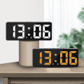 Miniatyrbild 2 av 5: Smart Stor Digital Väggklocka Appkontroll Tid/datum/&ljud Aktivera & Steglös Ljusstyrka & Volym Alarm Med Snooze Funktion Yw[C] Red