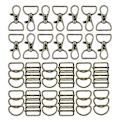Miniatyrbild 1 av 4: 56 st Nyckelringskrokar med D-ringar Set Väskbeslag för Väskframställning Snodd Snap Hooks Swivel Clasp (C)
