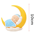 Miniatyrbilde 2 av 5: 2x Sovende Baby Måne Ornamenter Leker Kakepynt til Kake Bil Hjem (C)