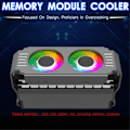 Miniatyrbilde 2 av 5: Dataminnemodulkjøler for PC DDR4 DDR5 Overklokking Dobbel ARGB Synkronisering PWM-vifter Aluminium RGB Kjøleradiator(A)
