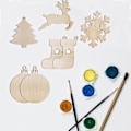 Miniatyrbild 2 av 4: DIY Julpynt från Oavslutade Träjulgranspynt för Barn 10 st Träfärg