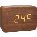 Miniatyrbild 3 av 5: Tfa Dostmann Design Funkväckarklocka i trälook Clocco, 60.2549.08, Plast, Brun/orange[C]