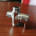 Miniatyrbilde 2 av 5: Omleder Ventil, Hann G1/2; Messing Kran T Adapter Krom Baderom Dusj Kran Tilbehør Vann Omleder 3 Veis Hann Fyllingsventil