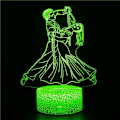 Miniatyrbillede 1 af 4: 3D Danse Natlys Bordsklampe Optisk Illusion Lamper 7 Farveskiftende Lys LED Bordlampe Julegave Hjem Kærlighed Fødselsdag Børn Børn Dekoration Legetøj Gave