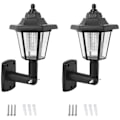 Miniatyrbild 1 av 5: 2 X Soldriven LED Utomhus Trädgård Staket Vägglykta Lampa Ljussensor (C)