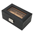 Miniatyrbillede 3 af 5: Urboksholder Elegant Let Luxus 3 Slots Låsbar Støvfri Urboks med Glasplade Sort[C]