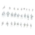 Miniatyrbillede 2 af 5: 1/50 Menneskemodel Siddende Hvid Mini Figurer Tog Park Gade Layout 28mm