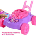 Miniatyrbild 5 av 5: Bubbelgräsklippare för småbarn | Elektronisk bubbelblåsare | Roliga bubbelblåsande leksaksbilar för barn | Bubbelvätska ingår | Julgåva Pink