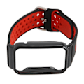 Miniatyrbillede 2 af 5: Åndbar Silikon Urrem med Beskyttelsesbumper Tilbehør Passer til Mi Band 7 Pro Sort Rød og Sort Etui[C]