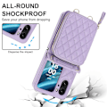 Miniatyrbilde 4 av 5: Kortholderveske med rombisk tekstur for OPPO Find N2 Flip Purple